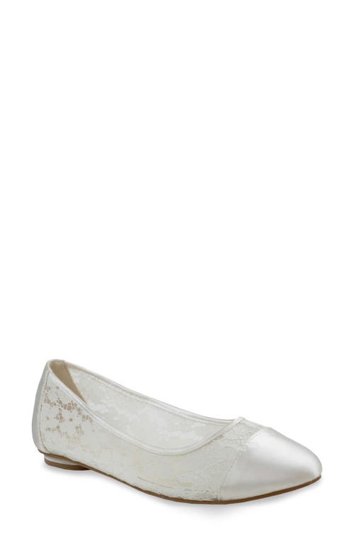 Paradox London Pink Sweetie Satin Lace Flat Ivory at Nordstrom,