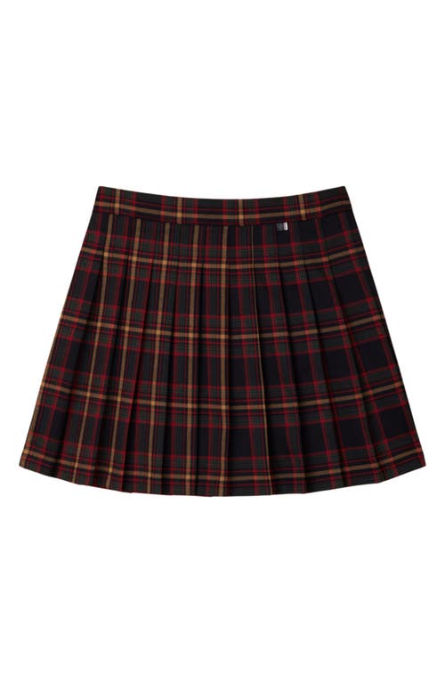 Shop The Sunday Collective Kids' Plaid Pleated Skirt In Navy Blue