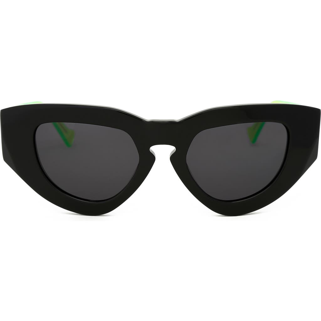 Grey Ant 50mm Cat Eye Sunglasses In Black/neon/grey