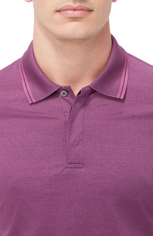 Shop Bugatchi Jacquard Long Sleeve Polo In Magenta