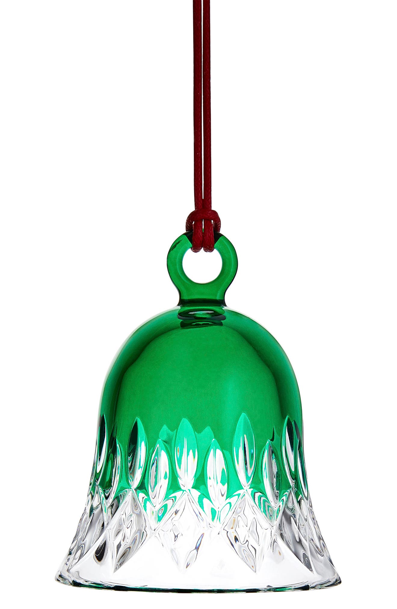 Waterford Lismore Bell Crystal Ornament in Green 