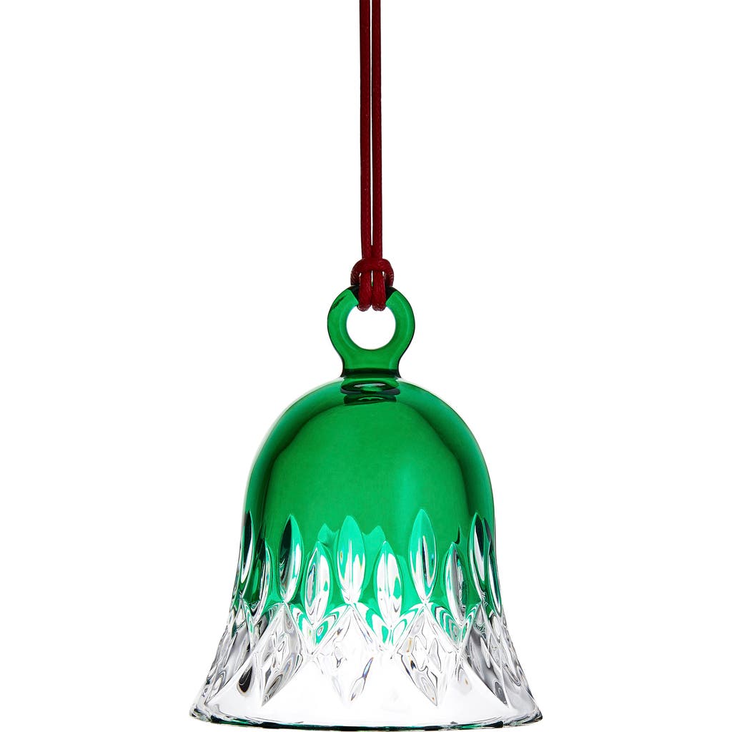Waterford Lismore Bell Crystal Ornament in Green