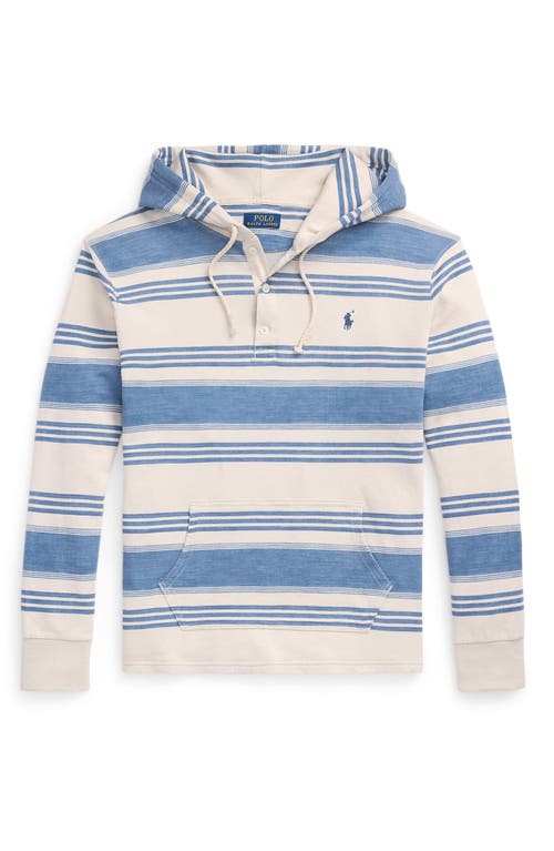 Shop Polo Ralph Lauren Stripe Terry Cloth Pullover Hoodie In Patina Stripe