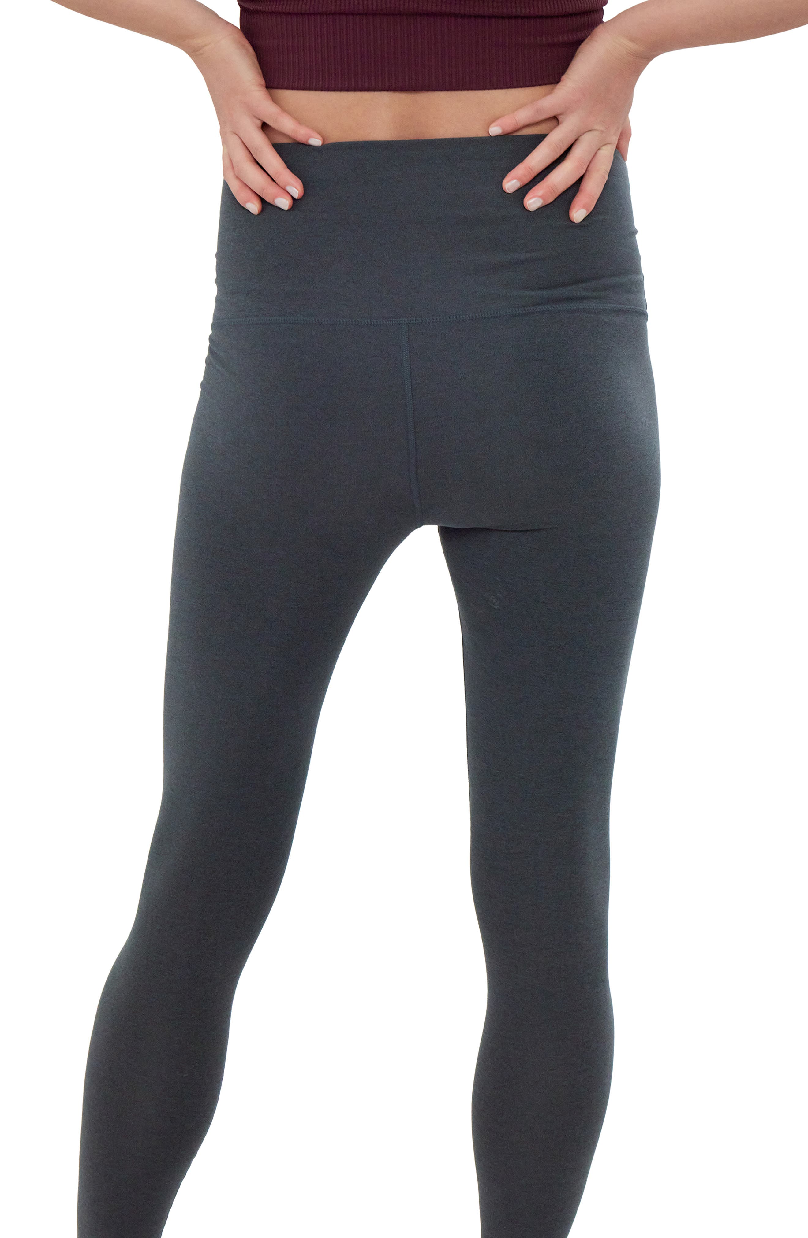 Fold Down Waist Maternity Leggings 