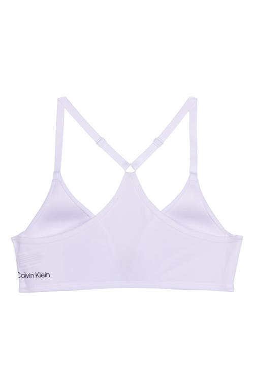 Shop Calvin Klein Kids' Front Clasp Racerback Bra In White