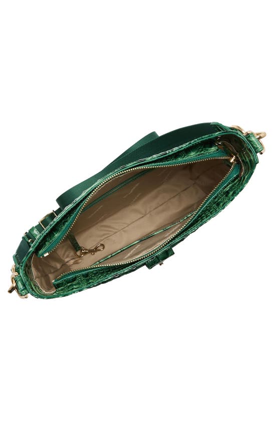Shop Brahmin Leia Croc Embossed Leather Crossbody Bag In Parakeet