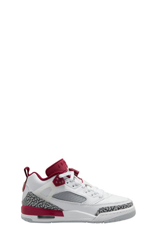 Shop Jordan Kids' Spizike Low Sneaker In White/ Red/ Grey/ Anthracite