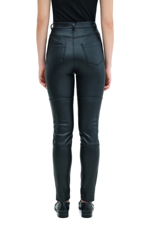 Shop Marcella Mei Faux Leather Pants In Black