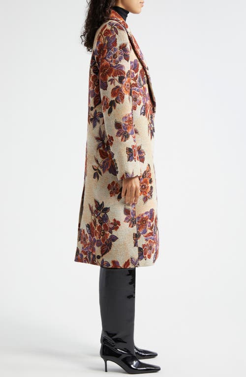 Shop Smythe Floral Embroidery Coat In Autumn Floral