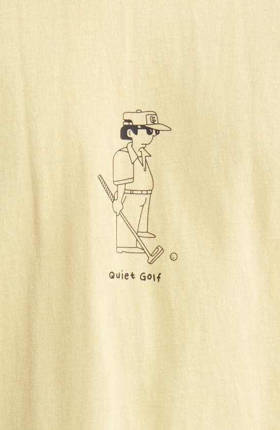 Shop Quiet Golf Golf Dad Cotton Graphic T-shirt In Canary