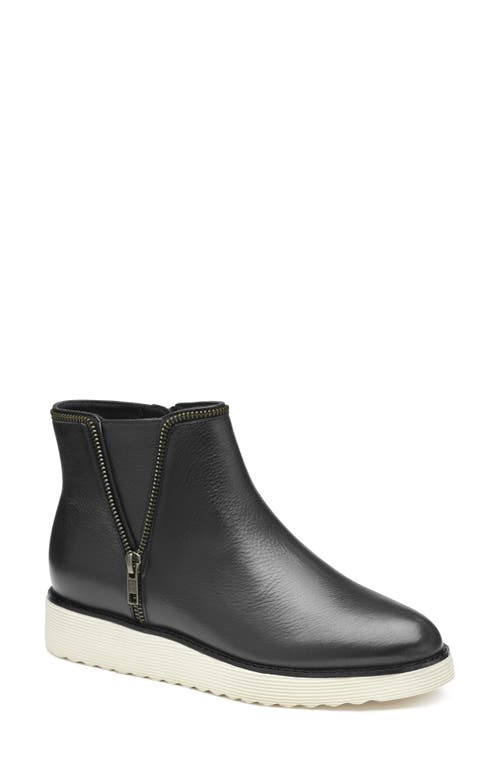 Shop Johnston & Murphy Mitzi Ankle Boot In Black Calfskin