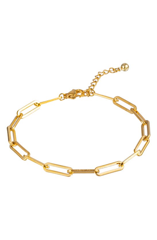 Eye Candy Los Angeles Ambre Set Of 4 Imitation Pearl & Chain Bracelets In Gold