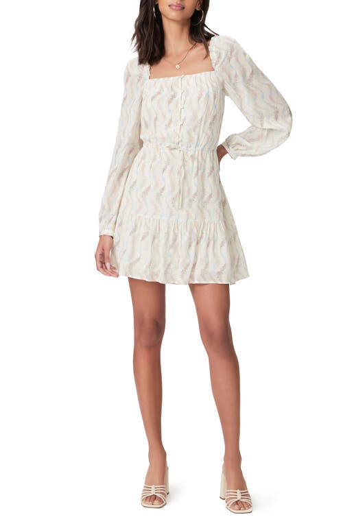 PAIGE Marjie Long Sleeve Minidress Antique White Multi at Nordstrom,