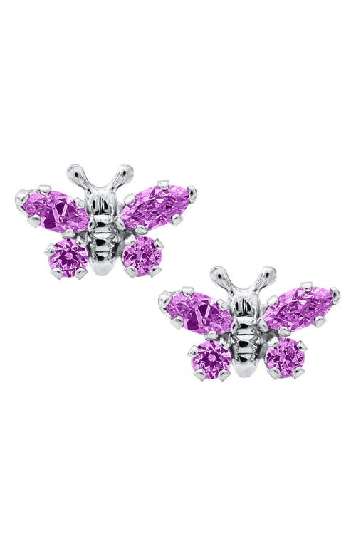Mignonette Butterfly Birthstone Sterling Silver Earrings in February at Nordstrom