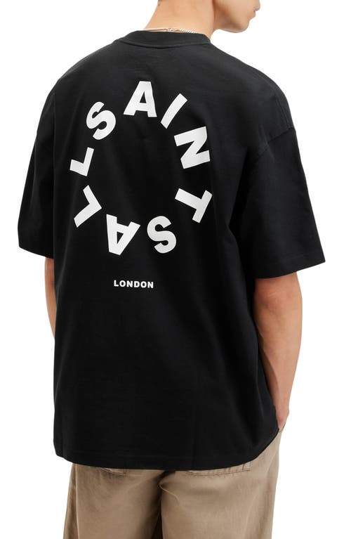 Shop Allsaints Tierra Cotton Graphic T-shirt In Jet Black