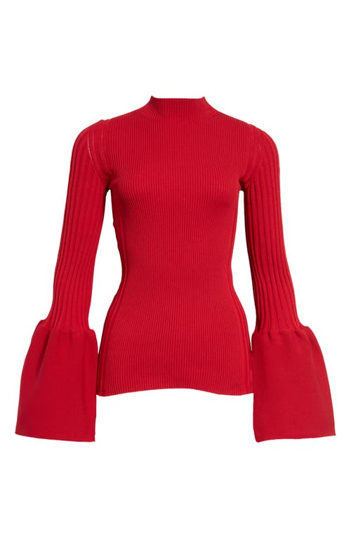 CFCL Pottery Ribbed Bell Cuff Sweater in Red