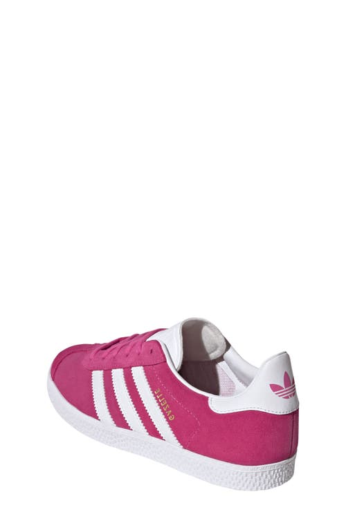 Shop Adidas Originals Adidas Kids' Gazelle Low Top Sneaker In Fuchsia/white/gold Metallic