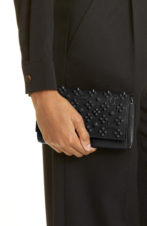 Christian Louboutin Paloma Wallet On Chain In Leather With Loubinthesky Spikes In Cm53 Black/black