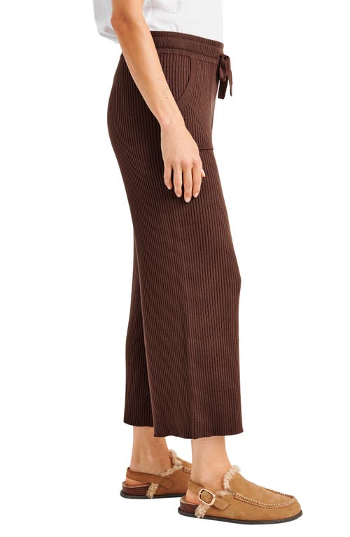 Splendid Georgie Rib Wide Leg Crop Pants In Spice