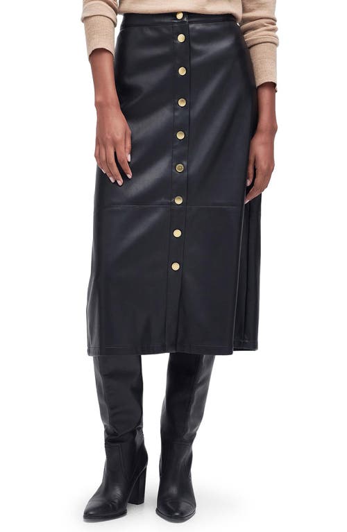 Alberta Faux Leather Skirt in Black