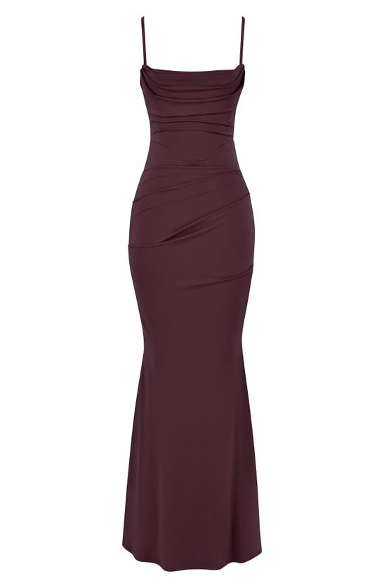 House Of Cb Milena Jersey Corset Maxi Dress In Dark Cherry ModeSens