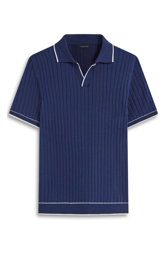 Shop Bugatchi Johnny Collar Rib Polo In Navy