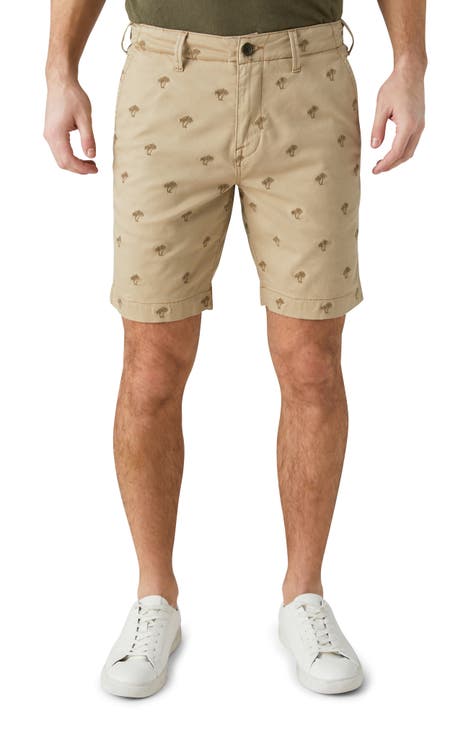 Lucky Brand Linen Blend 9” Striped Chino Shorts Mens 31 Gray Flat Front  Bermuda