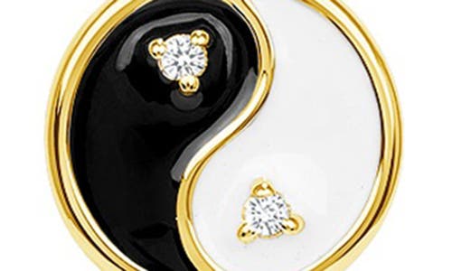 Shop Ron Hami 14k Yellow Gold Yinyang Diamond Necklace In Black/white/diamond