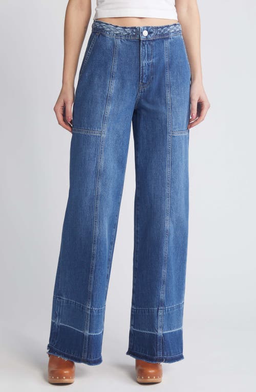 FRAME Pixie Braided Waistband Wide Leg Jeans Dewdrop at Nordstrom,