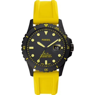 Fossil Fb-01 Silicone Strap Watch, 42mm