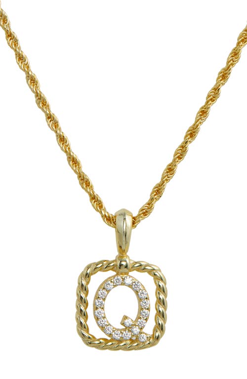 Initial Pendant Necklace in Yellow-Q