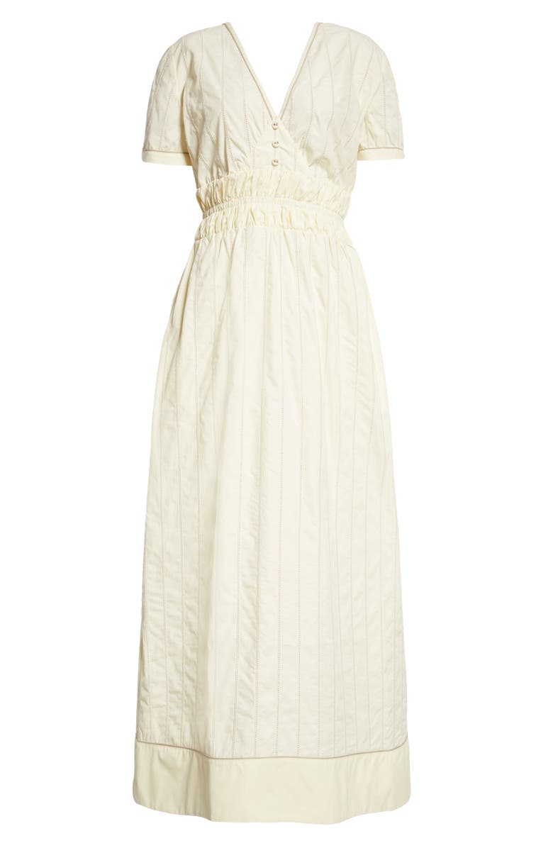 Loretta Caponi Lina Ladder Lace Stripe Short Sleeve Dress | Nordstrom