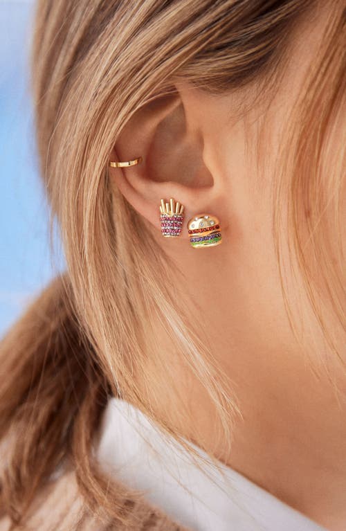 Shop Baublebar Hamburger & Fries Stud Earrings Set In Gold/multi