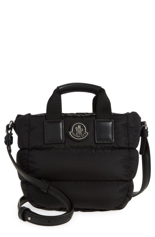 Shop Moncler Micro Caradoc Puffer Crossbody Tote In Black