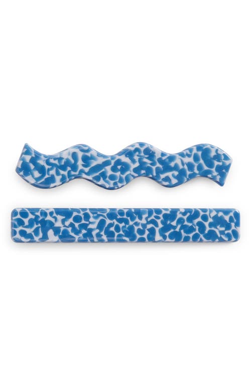 Chunks Allie Set of 2 Hair Clips in Blue Speckle