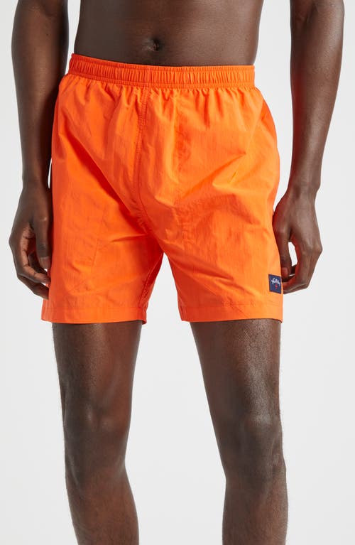 Noah Core Solid Nylon Swim Trunks In Orange