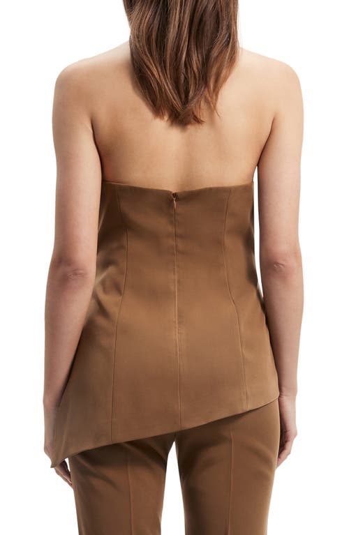 Shop Bardot Cosmos Asymmetric Strapless Top In Chocolate