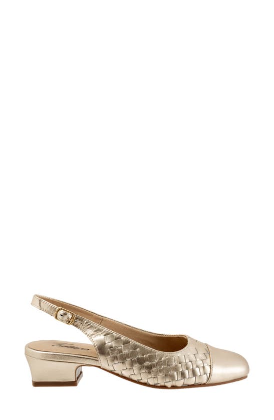 Shop Trotters Dea Woven Slingback Pump In Champagne