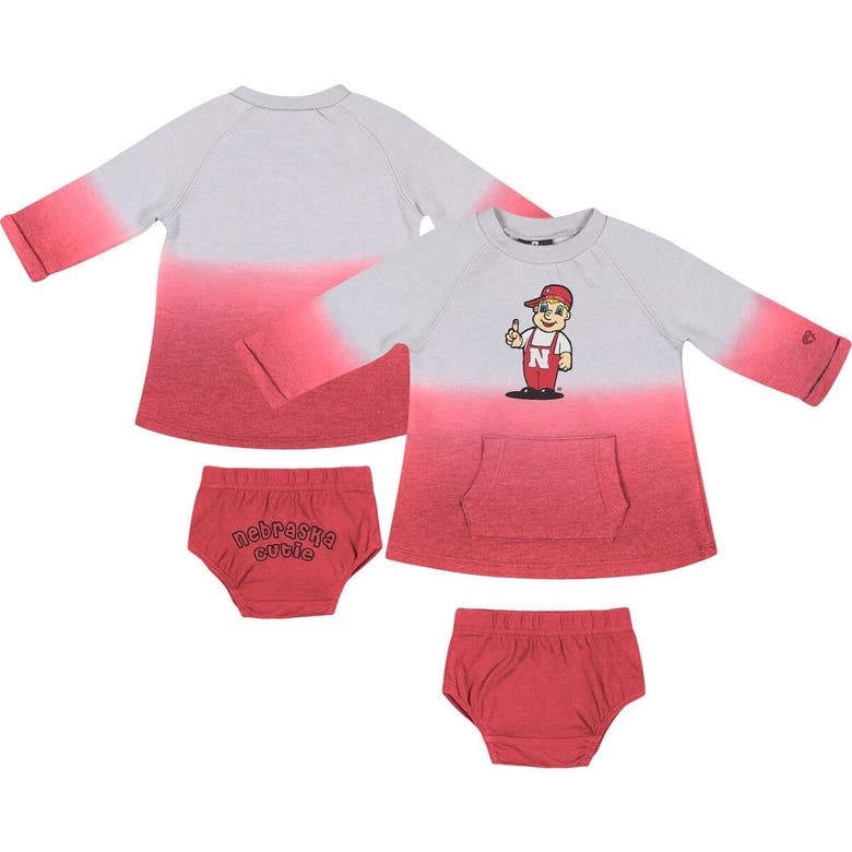 Colosseum Babies' Newborn & Infant  Gray/scarlet Nebraska Huskers Hand