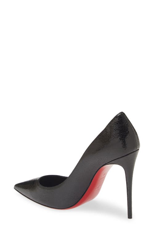 Shop Christian Louboutin Kate Snakeskin Embossed Patent Leather Pump In B439 Black/lin Black