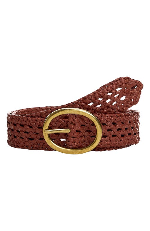 MANGO Woven Belt in Burnt Orange at Nordstrom, Size Small