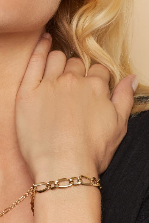 Oradina 14k Yellow Gold 1956 Alternating Link Bracelet In Yellow Gold