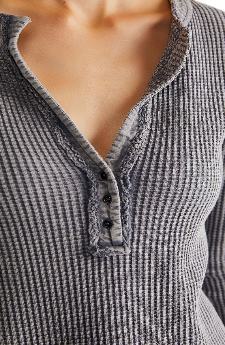 Free People Colt Long Sleeve Waffle Knit Henley | Nordstrom