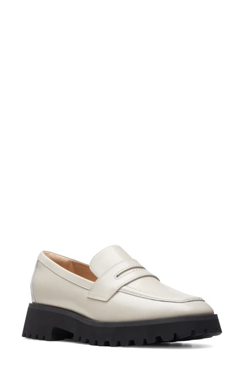 Clarks(r) Stayso Edge Platform Penny Loafer in Ivory Leather