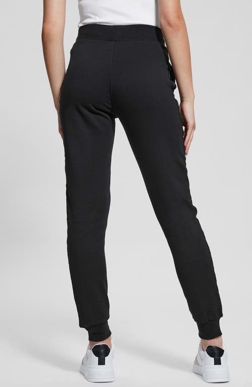 Shop Guess Stacie Cotton Fleece Joggers In Jet Black A996