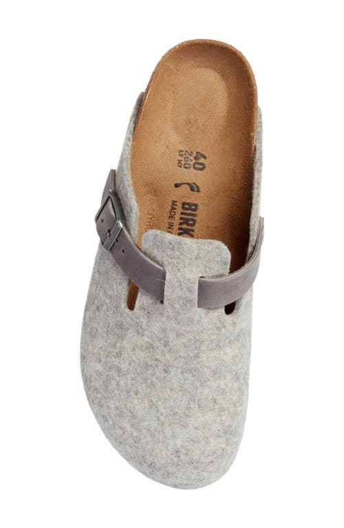 Shop Birkenstock Boston Wool Clog In Light Gray/iron