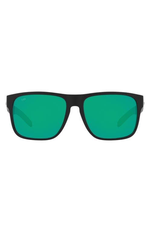 Costa Del Mar 59mm Polarized Square Sunglasses in Black Green at Nordstrom