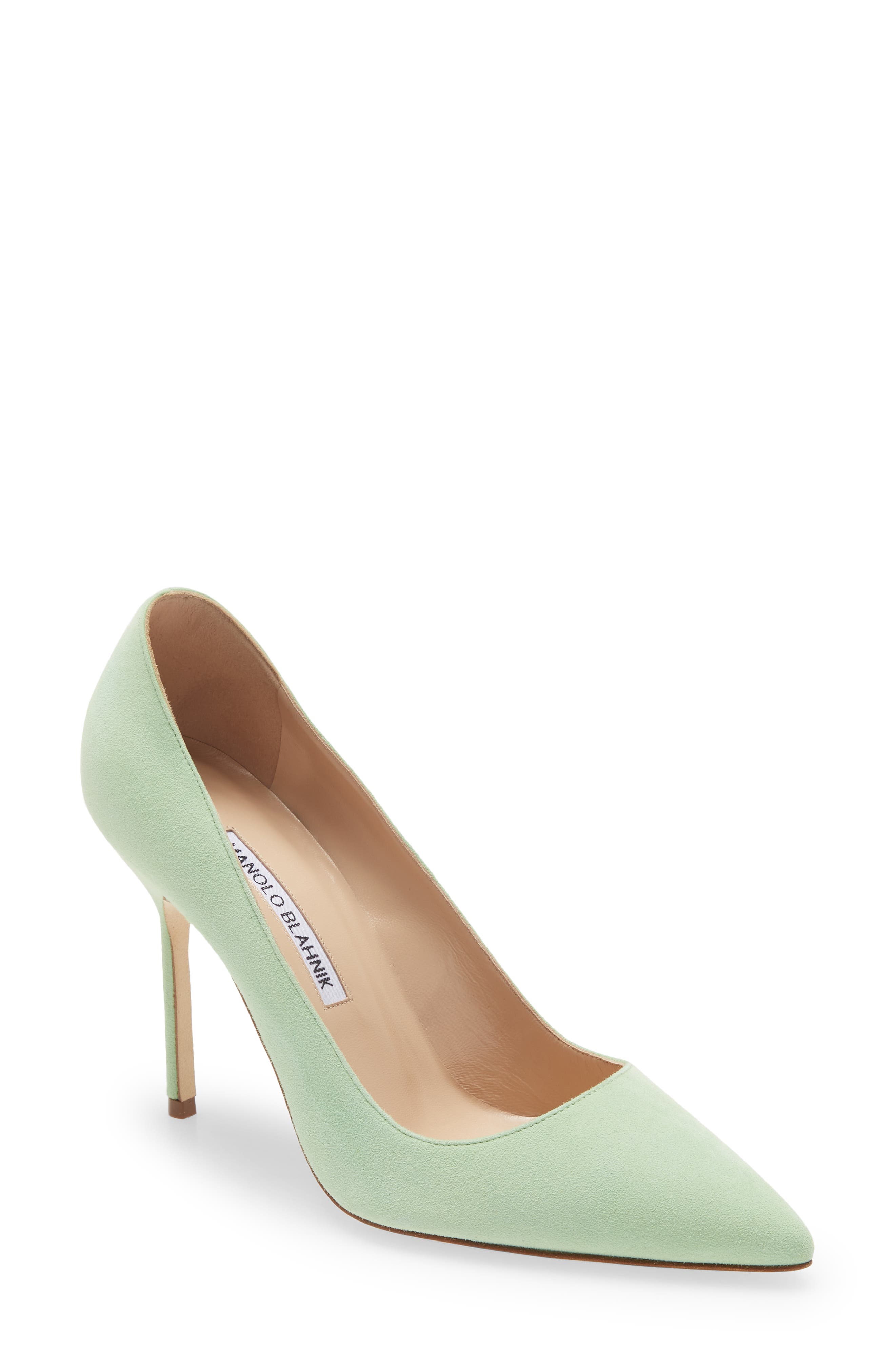 Manolo Blahnik BB Pointed Toe Pump in Green at Nordstrom, Size 5Us