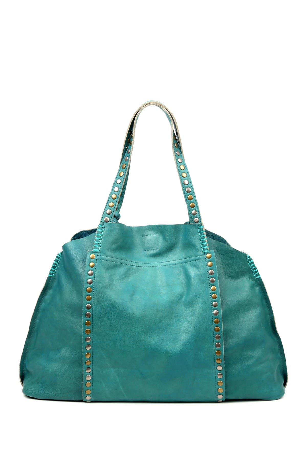 Old Trend Birch Leather Tote Bag In Turquoise/aqua