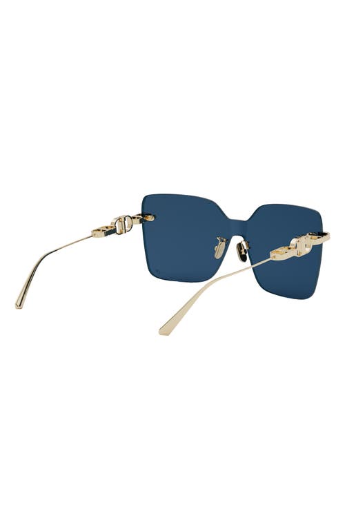 Shop Dior Cd Chain M1u Mask Sunglasses In Shiny Gold Dh/blue